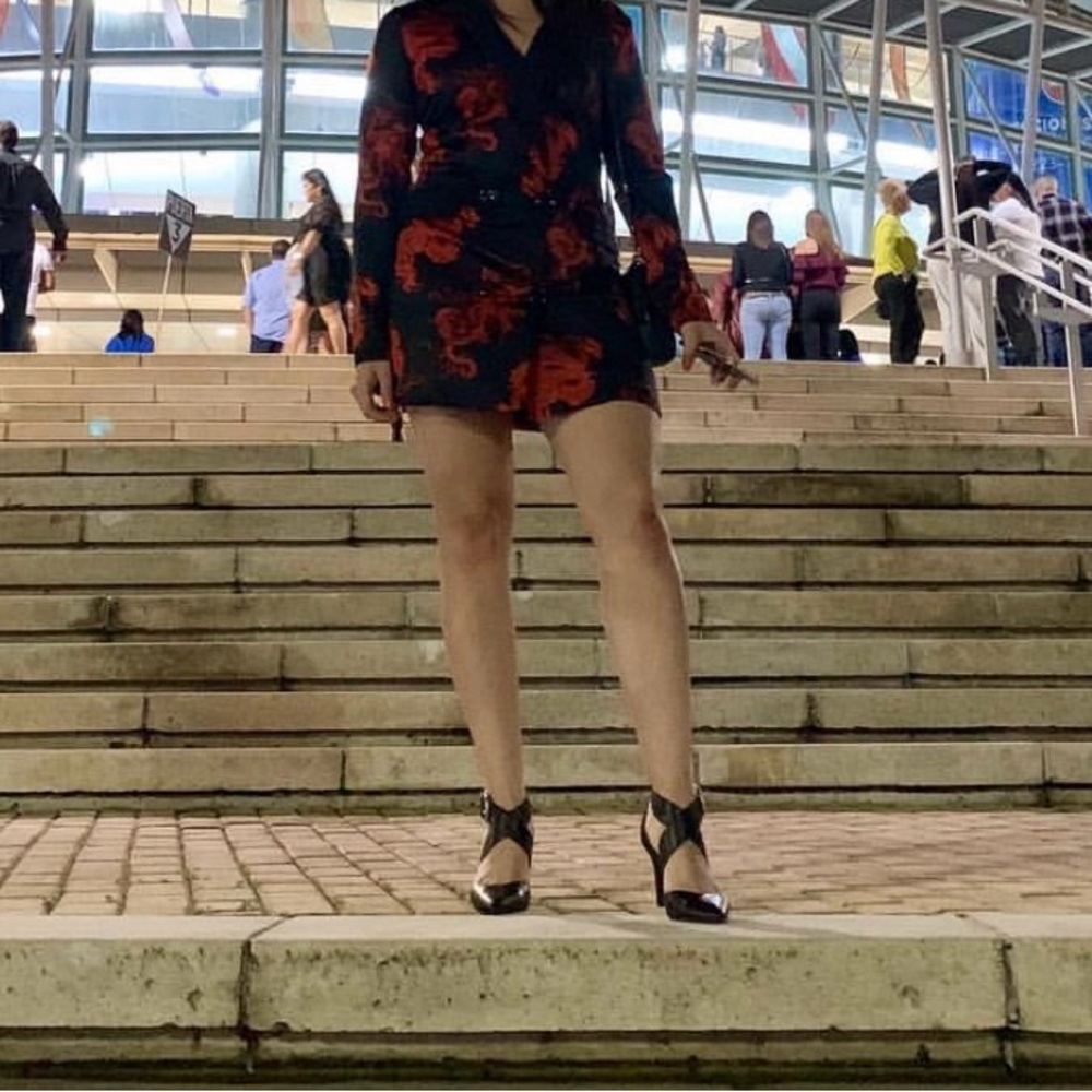 Missguided Black Dragon Print Blazer Dress